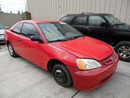 2001 HONDA CIVIC LX RED 2DR 1.7L AT A17572